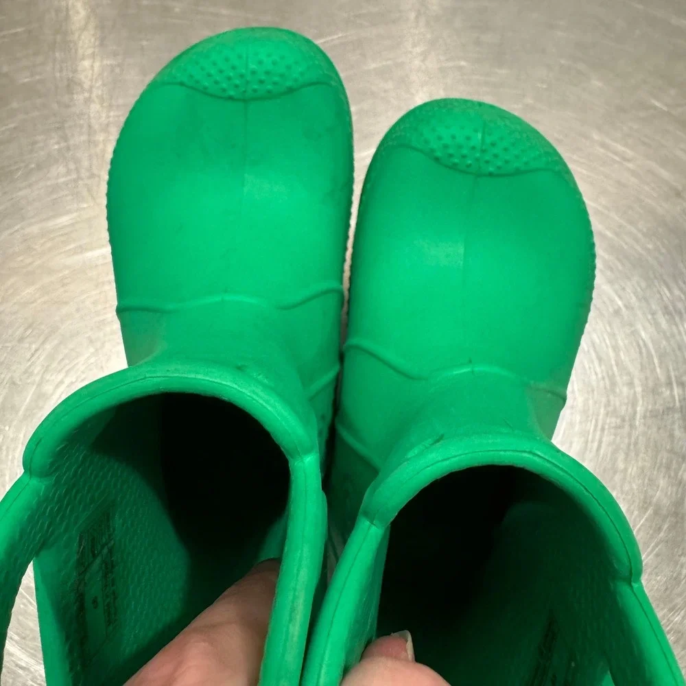 Crocs Toddler Rain Boots 6C Green Handle It Waterproof Outdoor